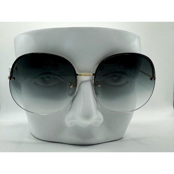 New 1970s Vintage Oversize Sunglasses | NOS | Large Gold Rimless Metal Style - Picture 2 of 9